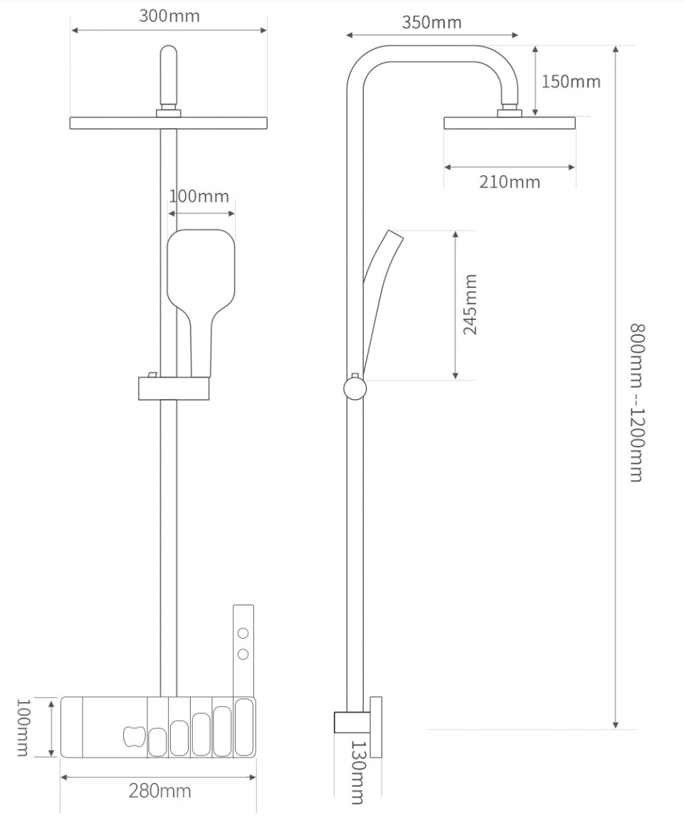 XYlivingstore | Elegant Piano Key Design Shower System with LED Mood Lighting