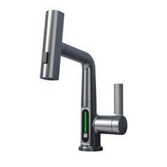 XYlivingstore Waterfall Basin Faucet | Digital Temperature Display & Lift-Up Sprayer