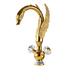 Luxury Swan-shaped Solid Brass Double Handle Bathroom Faucet – Where Art Meets Function