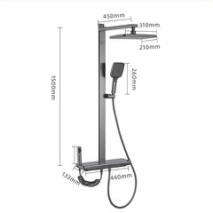 New Gray Supercharged Thermostatic Shower Set | Milk White Digital Shower Head for Small Apartments