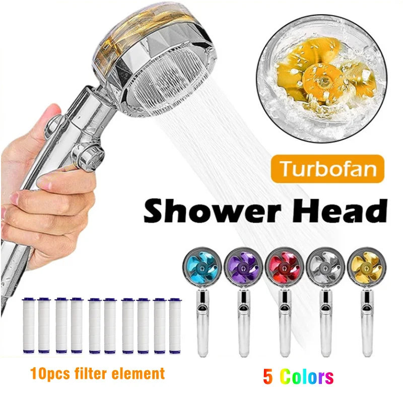 XYLIVINGSTORE High Pressure Water Saving Turbo Fan Shower Head with 360 Degrees Rotation and Adjustable Spray | Bathroom Accessories and Filters